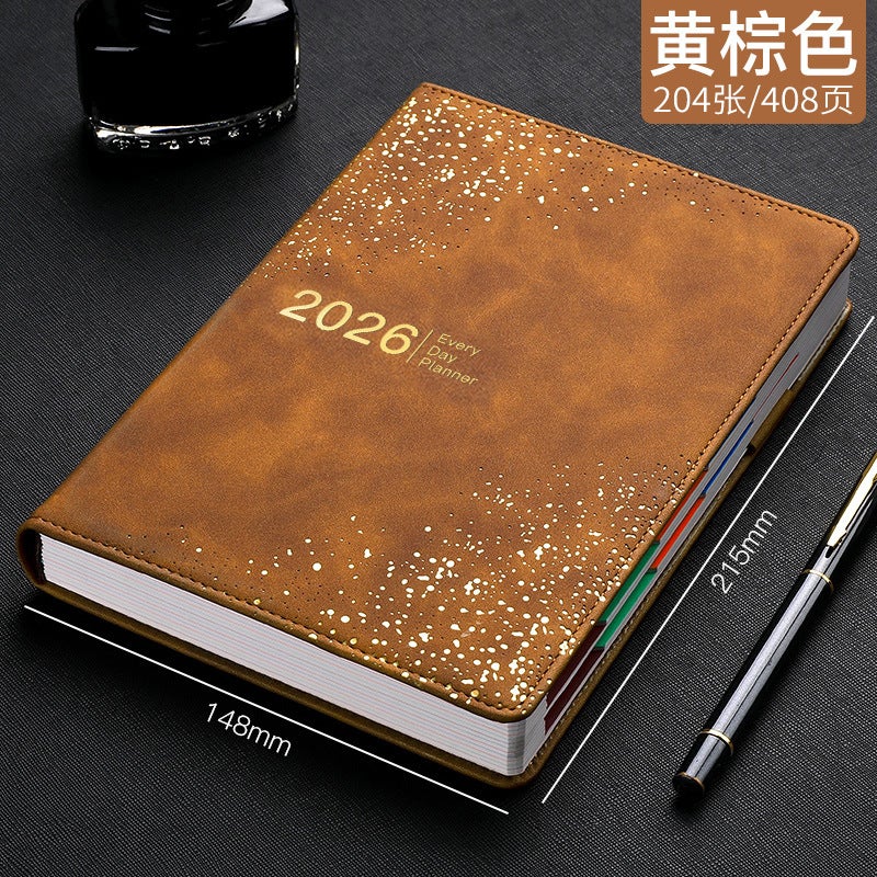 مخطط 2026 يمكن طباعته مع الشعار، مخطط جديد مع التواريخ، دفتر ملاحظات، تقويم غلاف ناعم للأعمال، دفتر ملاحظات - Image 1